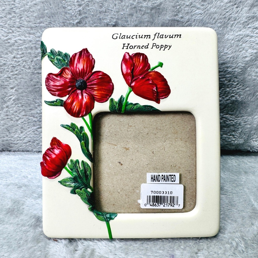 Horned Poppy Glaucium Flavum Carr Hand Painted Ceramic Frameā Burnes of Boston